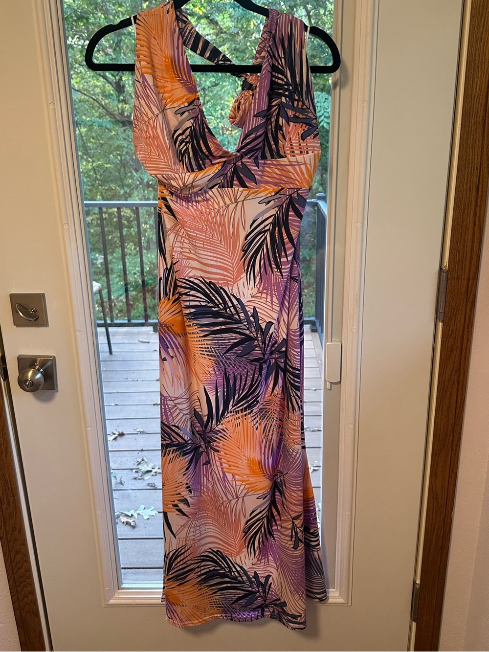 Venus Sleeveless Tropical Palm Maxi Dress Size M
